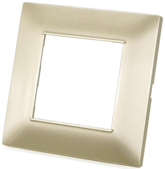 Placca in tecnopolimero 2 posti color sabbia compatibile Vimar Plana 6970597463103 6002-11 EL001