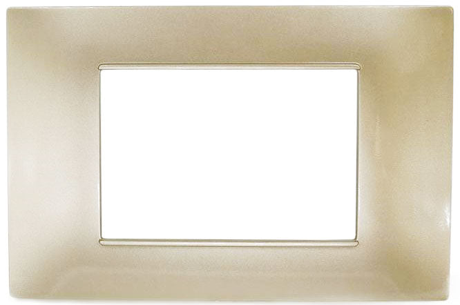 Placca in tecnopolimero 3 posti color sabbia compatibile Vimar Plana