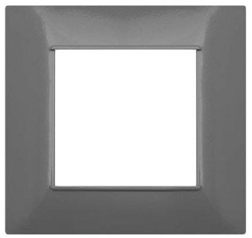 Placca in tecnopolimero 2 posti color grigio scuro compatibile Vimar Plana