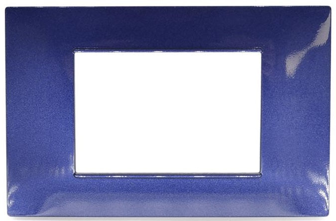 Placca in tecnopolimero 3 posti color blu compatibile Vimar Plana