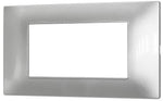 Placca in tecnopolimero 4 posti color argento compatibile Vimar Plana 6970597464292 6004-9 EL007