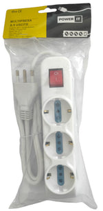 Multipresa ciabatta 9 posizioni con 3 schuko e 6 bipasso con interruttore 8053323553496 EL013