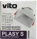 Supporto quadrato per faretto GU10 da incasso 83x83mm bianco 6972538049803 2026990 EL026