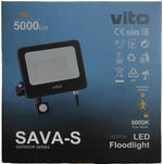 Faro LED da esterno con sensore PIR 50W 5000lm luce fredda 6000k 6970233833871 3022730 EL027