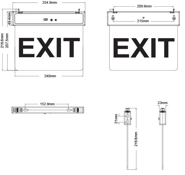 Lampada LED d'emergenza "EXIT" 2W 6500k luce fredda 6970233838012 5020140 EL032