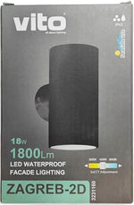 Applique LED da esterno 18W 1800lm IP65 3CCT nero 6977231352946 3231160 EL053