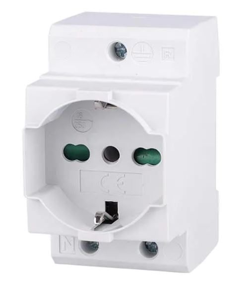 Presa Schuko per quadro elettrico 16A 250V Bipasso + Terra EBSA4-Y EL059