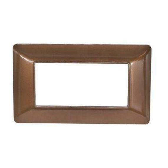 Placca 4 posti in tecnopolimero color bronzo compatibile Matix