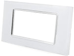 Placca in vetro bianco 4 posti compatibile Living International