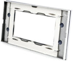 Placca in vetro bianco 4 posti compatibile Living International 6970597468412 8004bl EL1038