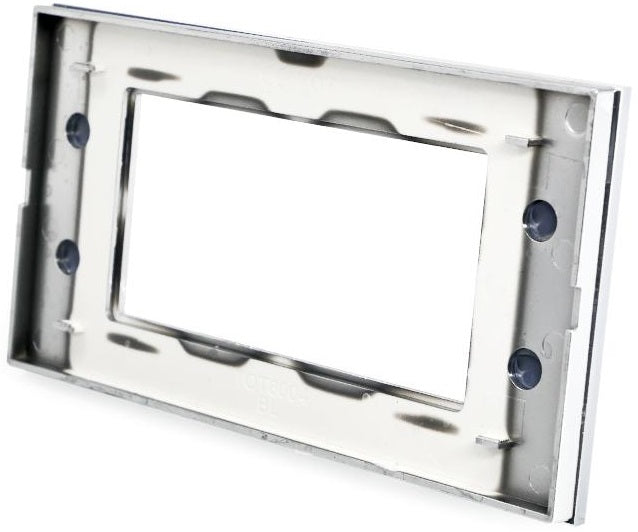 Placca in vetro bianco 4 posti compatibile Living International 6970597468412 8004bl EL1038