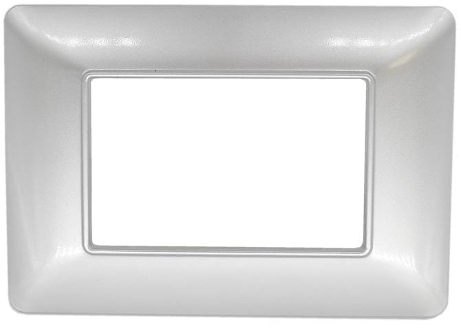 Placca in tecnopolimero 3P argento compatibile Matix