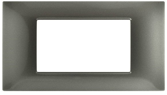 Placca in tecnopolimero 4P grigio scuro compatibile Vimar Plana