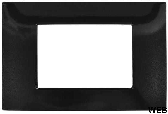 Placca 3 posti nera tecnopolimero compatibile Matix