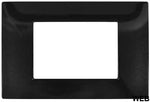 Placca 3 posti nera tecnopolimero compatibile Matix