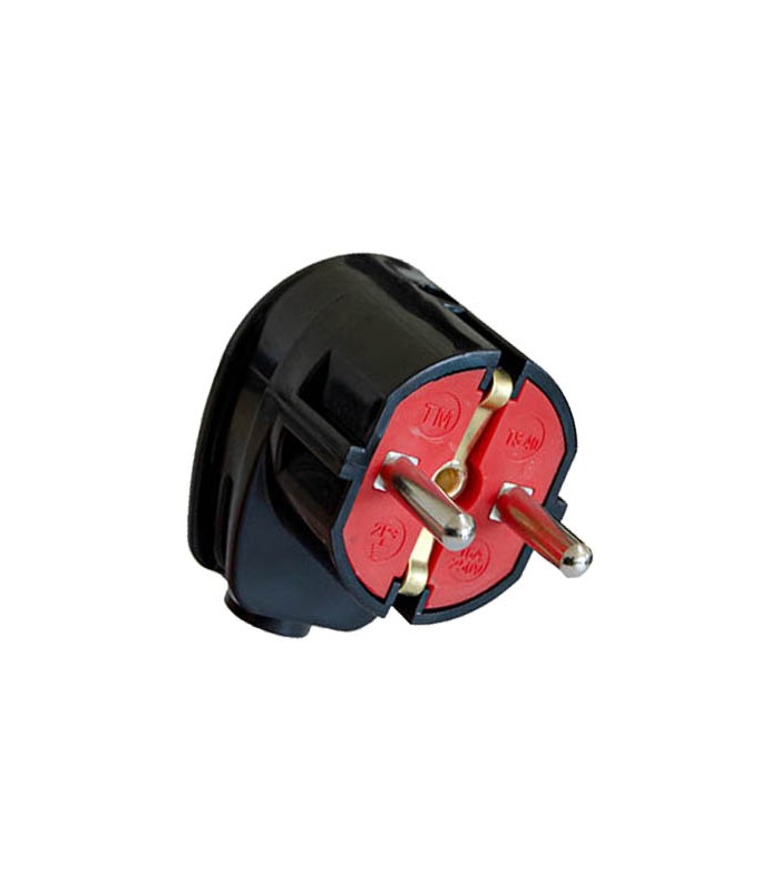 Spina schuko angolata maschio IP20 nera 16A 250V 8698553611006 8006490 EL121