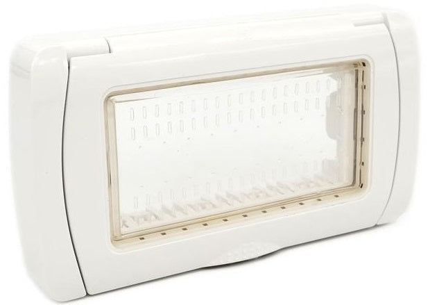 Placca idrobox IP55 T3 4P bianca compatibile Matix