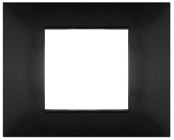 Placca in tecnopolimero 2 posti color nero compatibile Vimar Plana