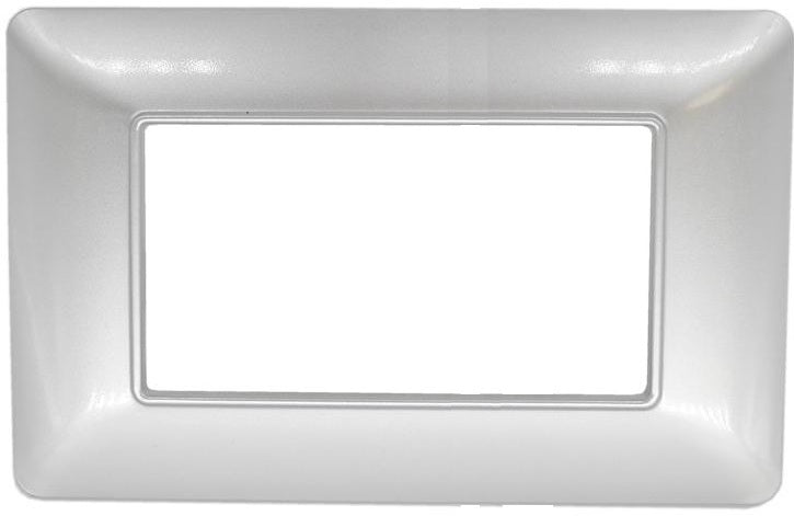 Placca in tecnopolimero 4P argento compatibile Matix
