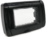 Placca idrobox IP55 3P nera compatibile Vimar Plana