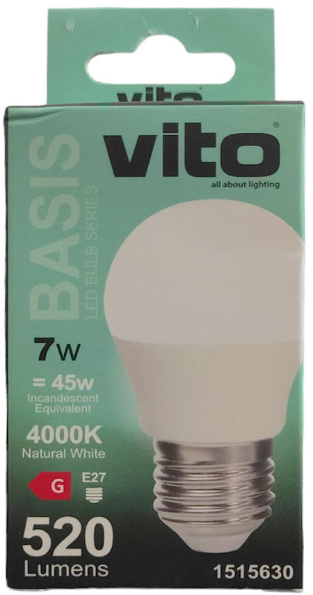 Lampadina LED E27 7W 520lm 4000k luce naturale Vito 6970233839705 1515630 EL141