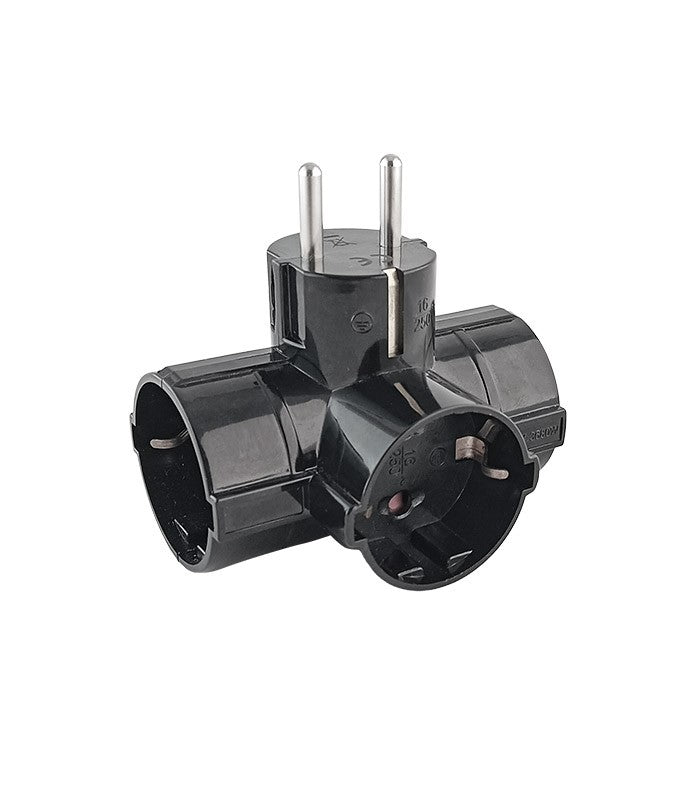 Presa tripla Schuko 16A 16A 3680W max 6977231351932 8002541 EL1454