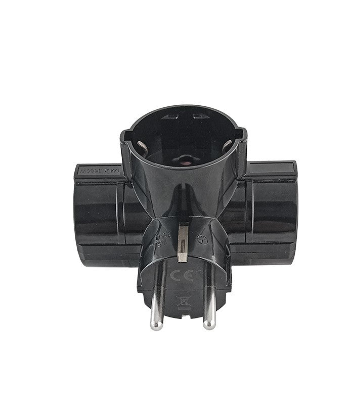 Presa tripla Schuko 16A 16A 3680W max 6977231351932 8002541 EL1454