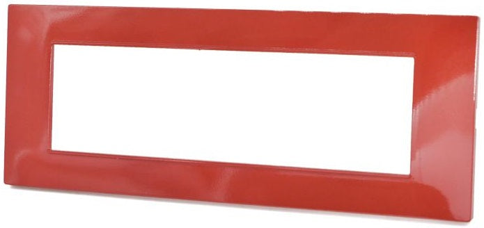 Placca in tecnopolimero 7 posti color rosso corallo compatibile Vimar Plana 6970597464551 6007-15 EL1461