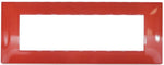 Placca in tecnopolimero 7 posti color rosso corallo compatibile Vimar Plana
