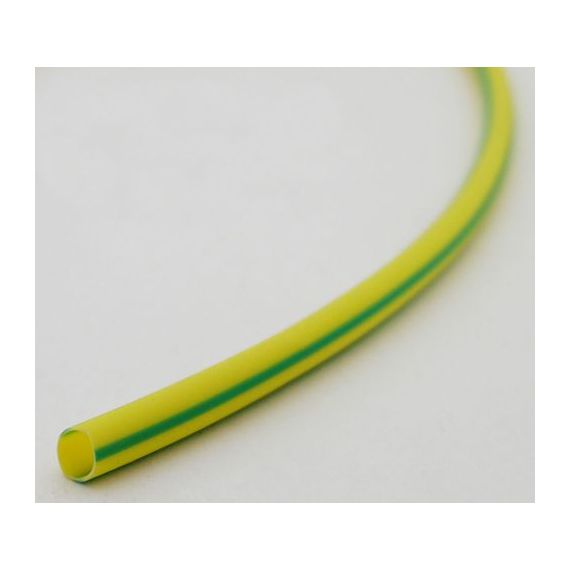 Guaina termorestringente diametro 2mm giallo-verde 1m