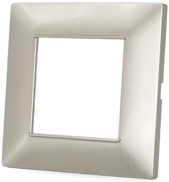 Placca in tecnopolimero 2 posti color grigio chiaro compatibile Vimar Plana 6970597463042 6002-4 EL1493