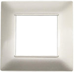 Placca in tecnopolimero 2 posti color grigio chiaro compatibile Vimar Plana