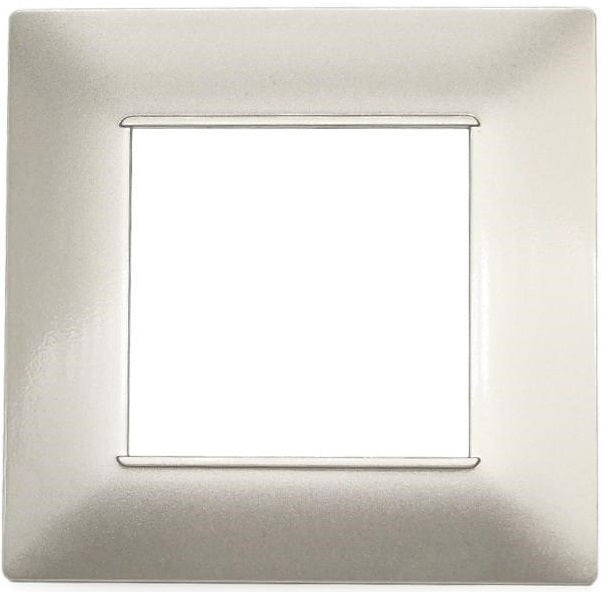 Placca in tecnopolimero 2 posti color grigio chiaro compatibile Vimar Plana