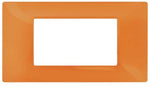 Placca in tecnopolimero 4 posti color arancione compatibile Vimar Plana