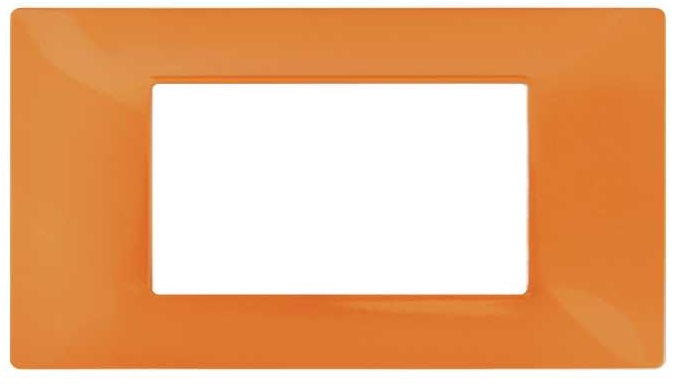Placca in tecnopolimero 4 posti color arancione compatibile Vimar Plana
