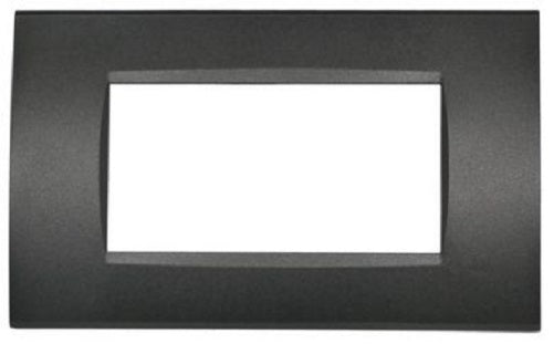 Placca 4 posti nera compatibile Living International