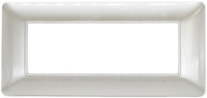 Placca 6 posti bianco perla compatibile Matix