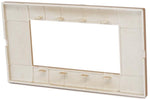 Placca in tecnopolimero 4 posti color sabbia compatibile Vimar Plana 6970597464315 6004-11 EL1552