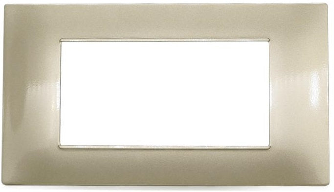 Placca in tecnopolimero 4 posti color sabbia compatibile Vimar Plana