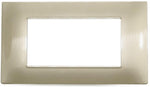 Placca in tecnopolimero 4 posti color sabbia compatibile Vimar Plana