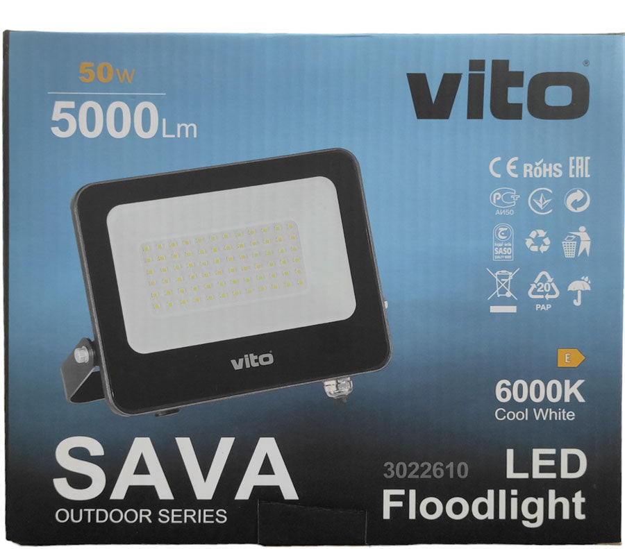 Faro LED per esterni 50W 5000Lm luce fredda 6000K IP65 6970233833130 3022610 EL1554
