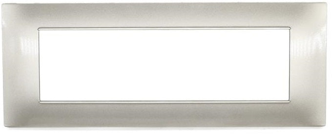 Placca in tecnopolimero 7P grigio chiaro compatibile Vimar Plana