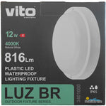 Plafoniera LED per esterno IP65 12W 840Lm luce naturale Φ170x50mm 6972538043474 3401000 EL1801
