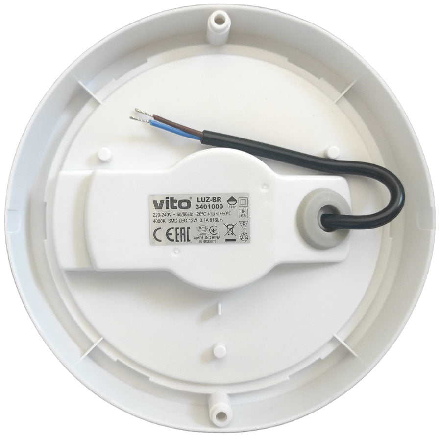 Plafoniera LED per esterno IP65 12W 840Lm luce naturale Φ170x50mm 6972538043474 3401000 EL1801