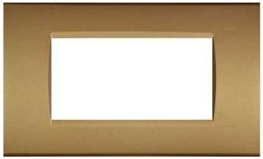 Placca in tecnopolimero 4 posti color sabbia compatibile Living International