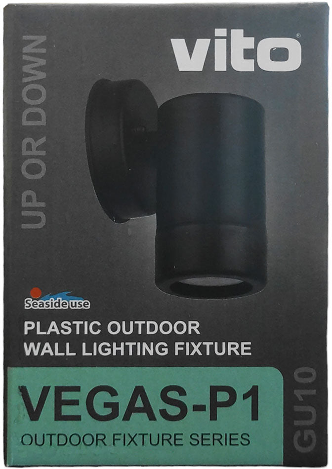 Lampada applique da esterno nera IP44 GU10 Φ80x120mm 6972538040862 3230310 EL1804