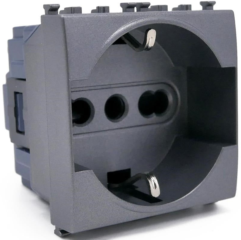 Presa schuko grigia 16A 250V compatibile Vimar Arké 0793541340260 914G EL181