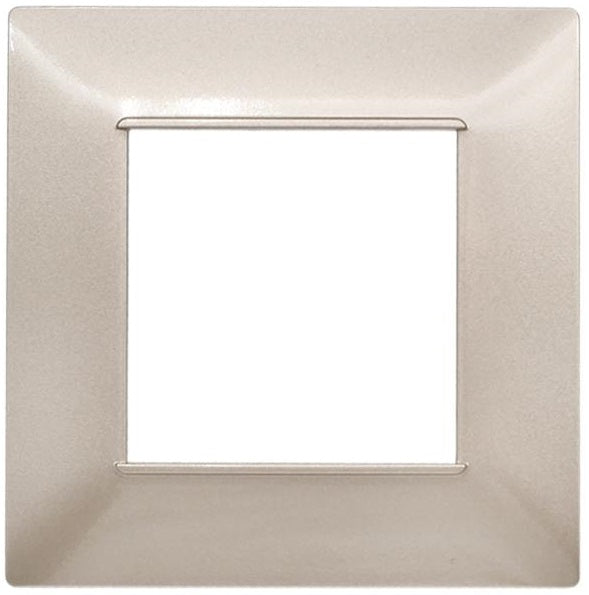 Placca in tecnopolimero 2 posti color champagne compatibile Vimar Plana