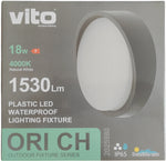 Plafoniera LED per esterni 18W 1260Lm 4000K bianco naturale IP65 Φ220x69mm 6972538045799 2025980 EL1950