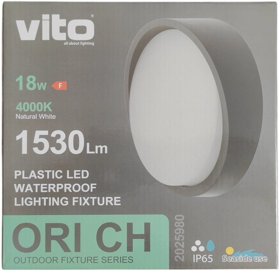 Plafoniera LED per esterni 18W 1260Lm 4000K bianco naturale IP65 Φ220x69mm 6972538045799 2025980 EL1950